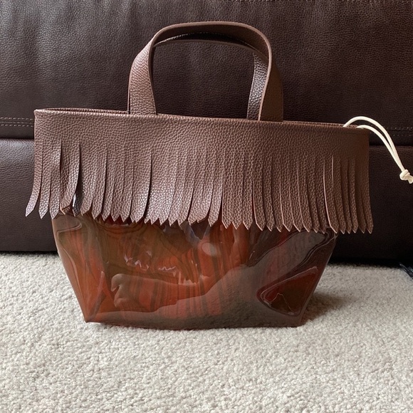 MINNETONKA Tote Bag Small Ladies Fringe PVC Tote Bag Clear Bag [Japan Genuine] - Picture 3 of 12